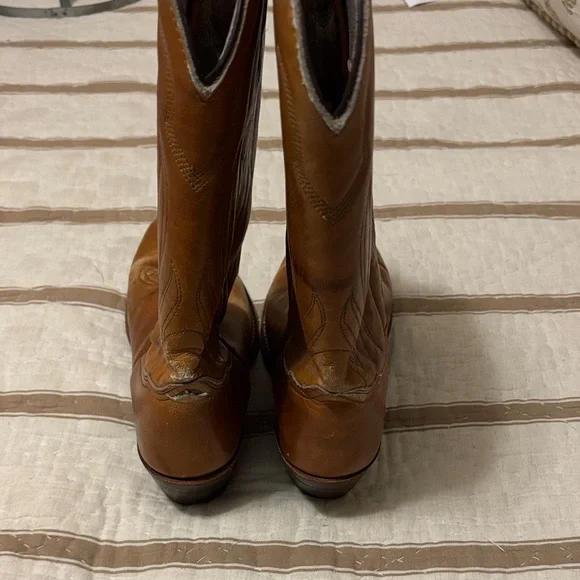 Women’s Vintage Frye Tan Leather Western Boots Size 9B - Picture 4 of 8